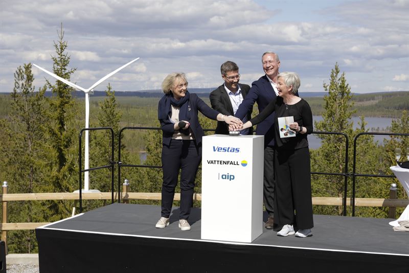 elene Hellmark Knutsson, landshövding Västerbottens län, Kasper Hansen Managing Partner AIP Management, Nils de Baar President Vestas Northern- and Central Europe Vestas, Sandra Grauers Nilsson, chef landbaserad vindkraft vattenfall