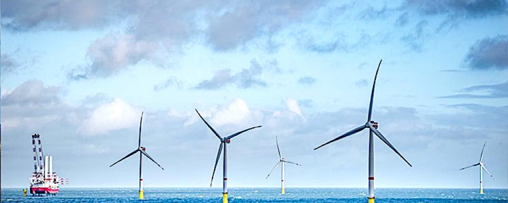 Havsbaserad vindkraftspark där GE Vernova levererar turbiner till Vineyard Wind 1. Bild: Iberdrola