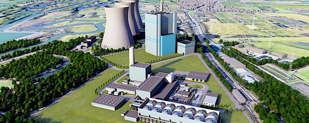 Planerat gaskraftverk i tyska energigigantens RWEs koncept – de planerade enheterna ska fungera som reservkapacitet i ett energisystem baserat på förnybara källor. Bild: RWE