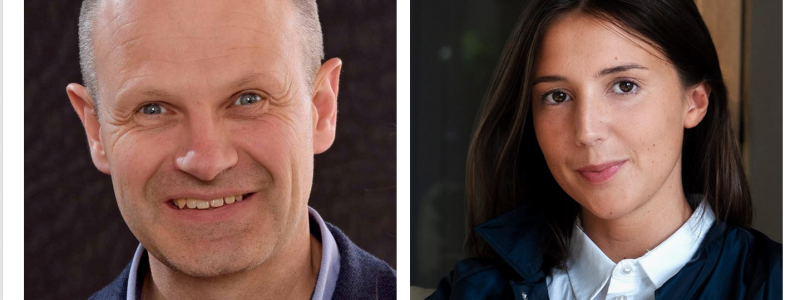 Sven Ruin, Civilingenjör och författare Olivia Andrén, vice ordförande SVEF. Foto: SVEF