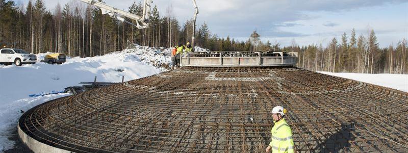 Vindkraft fundament. Foto:  Erik Holmstedt NCC