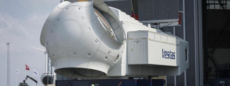 Vestas levererar prototypnacellen för det havsbaserade vindkraftverket V236-15.0 MW™ vid sin fabrik i Lindø, Danmark. Foto: Vestas