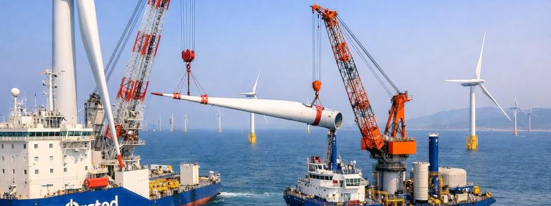 Ørsted slutför installationen av offshorevindkraft. Foto: Ørsted