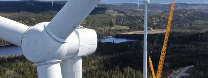 Vindkraft, Länsmansberget. Foto: Tekniska verken