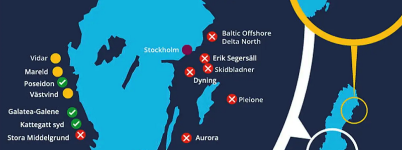 Det blir inga vindkraftparker i Östersjön enligt nytt regeringsbeslut. Karta: Regeringskansliet