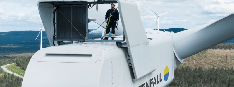 De nya vindturbinerna kommer att bli 200 meter höga. Foto: Vattenfall