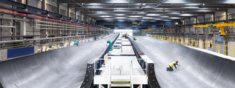 Vestas fabrik i Nakskov, där bladtillverkning sker för vindkraftverk. Foto: Vestas