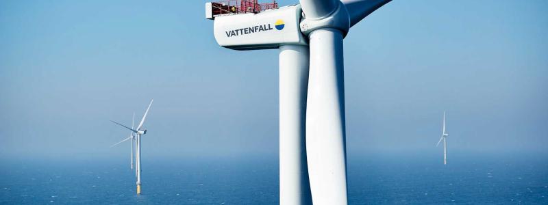 Av de tio stora havsbaserade vindkraftsprojekt som ligger på regeringens bord är tre från Vattenfall - Kattegatt Syd, Stora Middelgrund och Poseidon. Foto: Vattenfall