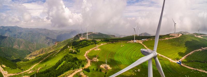 Vindpark i kinesiska regionen Guangling. Foto: Wkipedia Common, kredit:	Hahaheditor12667