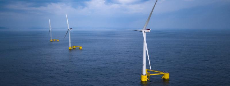 Flytande vindkraft i Utsira Nord.  Foto: Ocean Winds