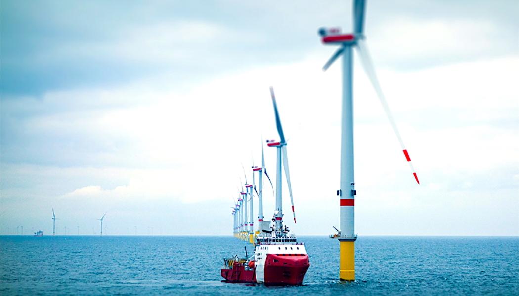 Muir Mhor är en flytande vindkraftpark utanför Skottlands östkust. Foto: Continuum Industries