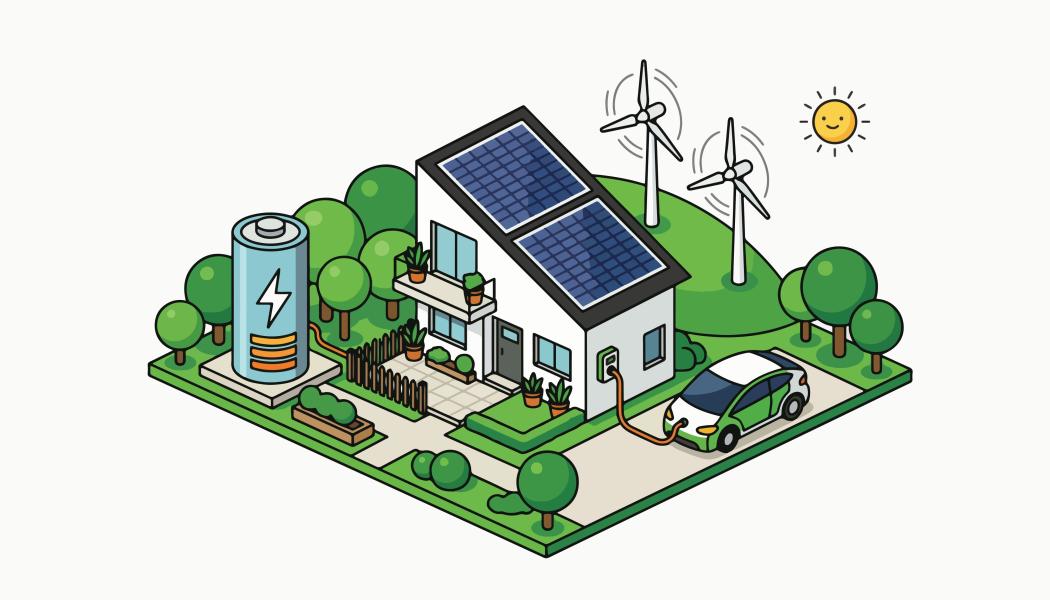 Illlustration över enrgikällor. Illustration av: Alghozy / Unsplash