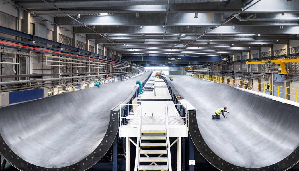 Vestas fabrik i danska Nakskov för tillverkning av vindturbinblad. Foto: Vestas 