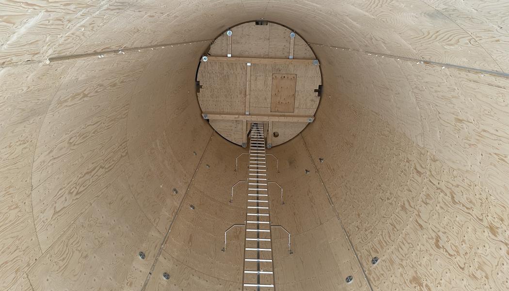  Modulära vindkrafttorn tillverkade av trä. Pressbild: Modvion