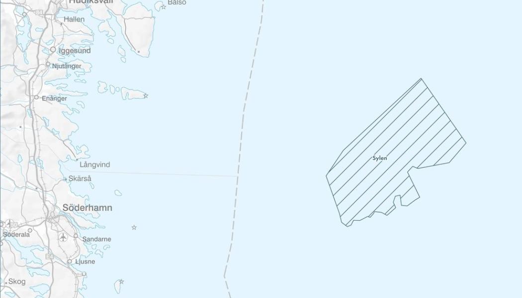 Vindpark Sylen ligger ca 50 km utanför kusten i Södra Bottenhavet. Fullt utbyggd blir den en av Sveriges största energiparker. Foto: Svea Vind Offshore