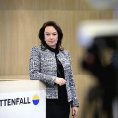 Janerik Henriksson/TT: Vattenfalls vd Anna Borg presenterade tillsammans med Preems vd Magnus Heimburg ett fördjupat samarbete för en fossilfri värdekedja för industrin på västkusten. Arkivbild.