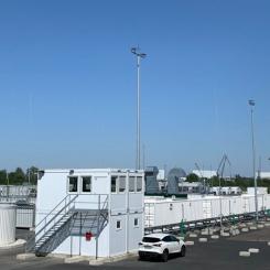 Projektpartners som Siemens Gamesa, RWE, Fraunhofer-institutet och Forschungszentrum Jülich arbetar här tillsammans för att göra grön vätgasproduktion mer kostnadseffektiv. Foto: Fraunhofer IWES, Leitprojekt H2Mare, kredit: Kevin Schalk,