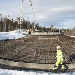 Vindkraft fundament. Foto:  Erik Holmstedt NCC