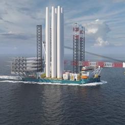 Havframs fartyg byggs för att klara av de mest avancerade och storskaliga offshore-vindprojekten, vilket gör dem till en eftertraktad partner för utvecklare av förnybar energi. Bild: Havfram