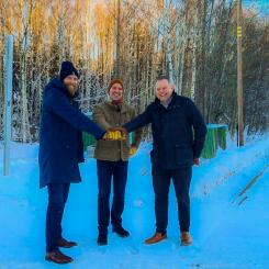 Mattias Wärn, Svea Vind Offshore, Jürgen Jacoby, European Energy och Ola Andersson, Söderhamns kommun Foto: Svea Vind Offshore
