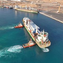 De första vindkraftverken levereras till Neoms 2,2 GW stora gröna vätgasprojekt i Saudiarabien. Foto: Neom Green Hydrogen Company