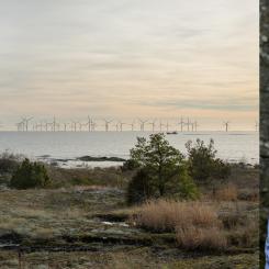 Visualisering från Persö 10,7 km från parkområdet och Per Edström. Foto:  Jezzica Sunmo