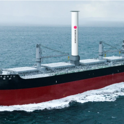 Fartyget med Norsepowers vindturbininstallation. Bild: BHP