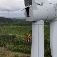 Övning i vindkraftsparken Ögonfägnaden. Pressbild: Statkraft Sverige