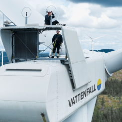 De nya vindturbinerna kommer att bli 200 meter höga. Foto: Vattenfall